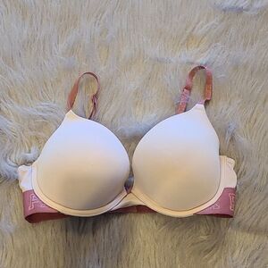 Pink by Victoria secret womens nude and maroon bra size 34c